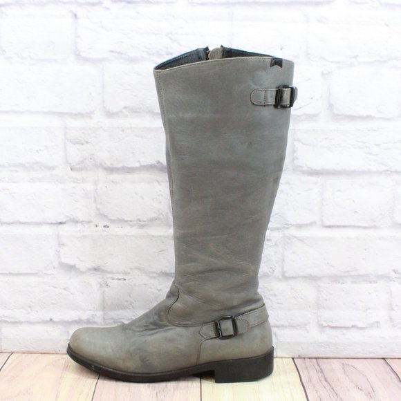 Camper Shoes - *Camper Green Leather Side Zip Up Tall Boots Size 40 US 10